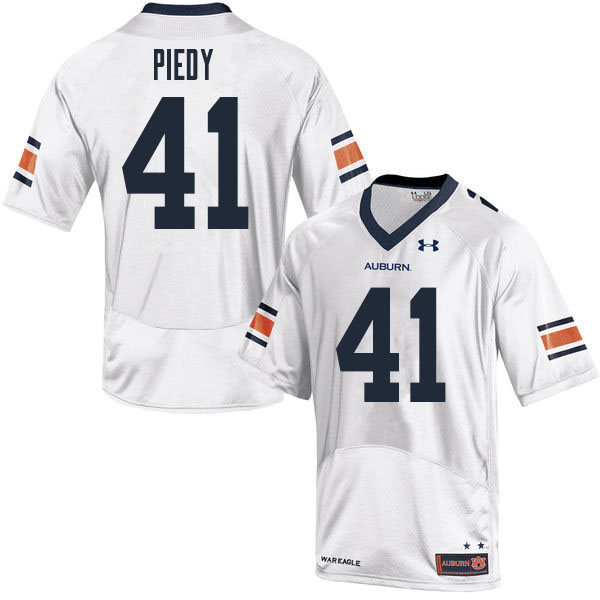 Men #41 Erik Piedy Auburn Tigers College Football Jerseys Sale-White - Click Image to Close